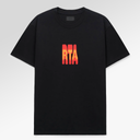 RTA Colin Oversized Short Sleeve Tee Black Paradise Flame