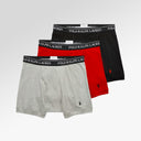 Polo Ralph Lauren Cotton Wicking Boxer Brief 3-Pack - Grey/Red/Black