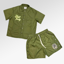 Saint Vanity Nylon Shirt & Short in Olive Green