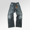 Birth Of A Royal Child 3D Printing Washed 20k Swarovski Diamond Boro Denim Black
