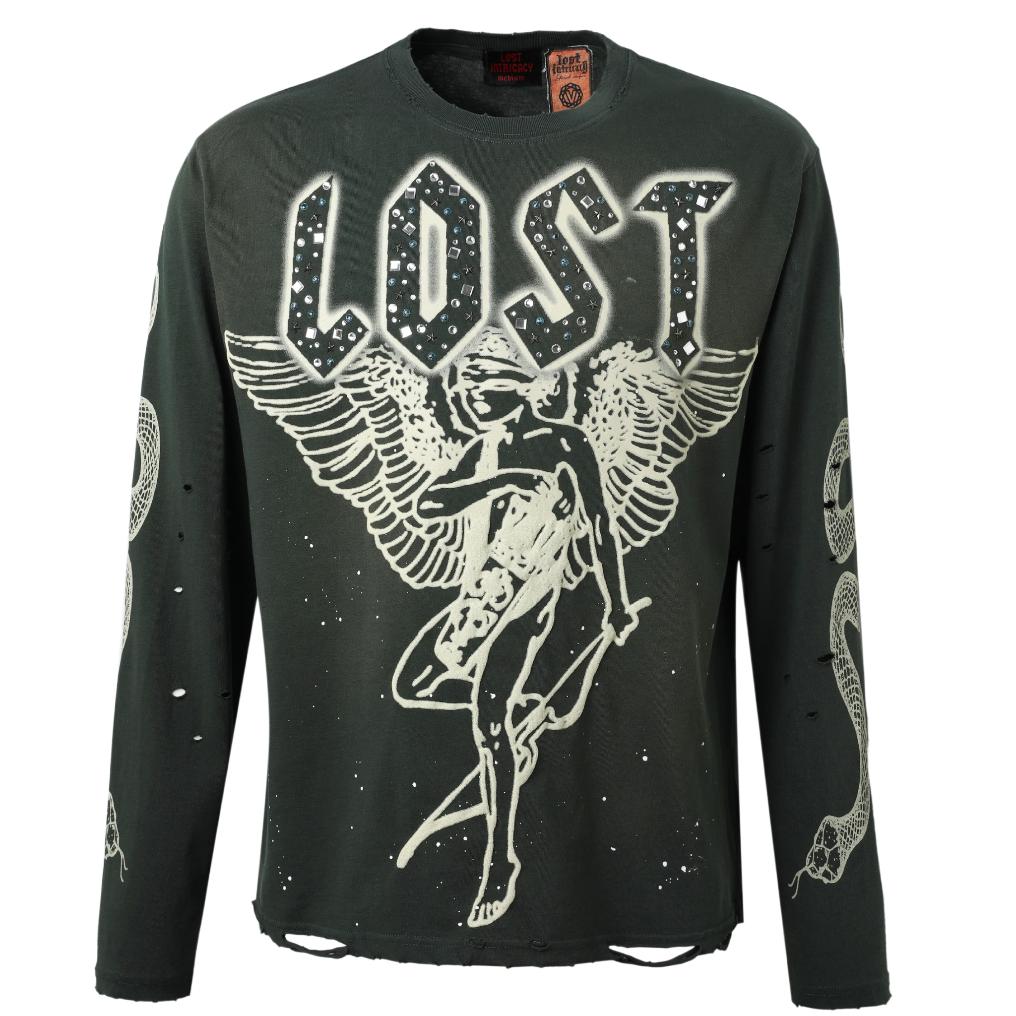 Lost Intricacy Emerald Green Angel Long Sleeve Tee – HARLEM NYC