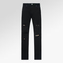 RTA Bryant Skinny Jean Black Distressed Snake