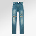 RTA Bryant Skinny Jean Blue Distressed Snake