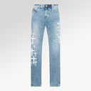RTA Bryant Skinny Jean White Cross Patches