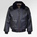 Schott G-1 Leather Flight Jacket In Black