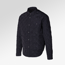 Schott Down-filled Quilted Shirt Jacket In Black