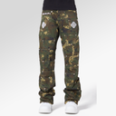 Guapi Camo Pockets Flared Denim