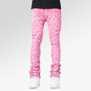 Guapi Vintage Pink Embellished Denim