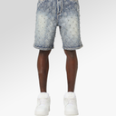 Guapi Aqua Blue Embellished Denim Shorts