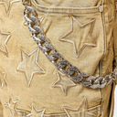 Guapi Obsidian Beige Stars Denim Shorts