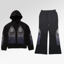 Who Decides War "Stained Glass" Rhinestone Sweat Pants ( Coal )