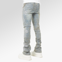 Guapi Vintage Blue Distressed Cross Denim