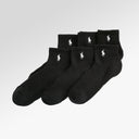 Polo Ralph Lauren Cotton-Blend Quarter-Crew Sock 6-Pack In Black