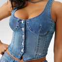 True Religion Denim Bustier Top