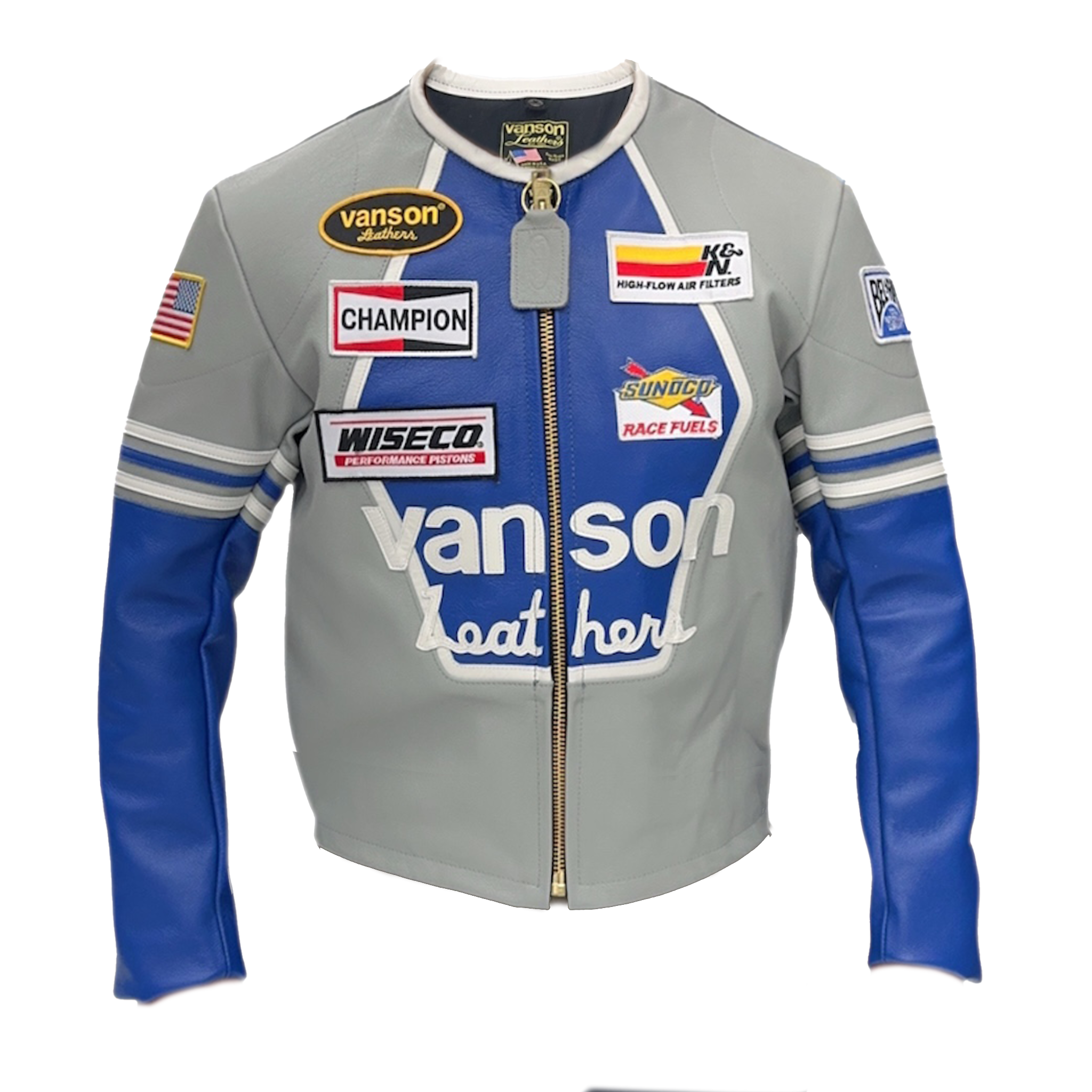 Vanson Leathers Star Jacket In Silver & Blue – HARLEM NYC