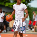 Crisp NYC  Black Pinstripes Shorts