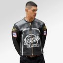 Vanson Leathers Speedway Classic Jacket In Blk/White