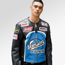 Vanson Leathers Speedway Classic Jacket In Blk/Blue