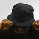 Paper Planes Jacquard Terry Cloth Bucket Hat In Black