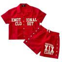 Mixed Emotions Red "Backyard" Nylon Short Set