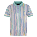 Coogi Light Weight Sweater Knit Polo Short Set in Pink and Yellow