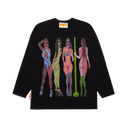 PDF Channel Lap Dance Long Sleeve Tee In Black