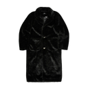 Three Riding Skull Fur Coat In Black