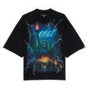 Cult of Individuality Oversized Short Sleeve Crew Neck Tee "Big Apple" in Black