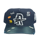 Rough Play NYC Snapback Hat (Navy/White)