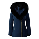 Mackage ADALI-BX Down coat with blue fox fur Signature Mackage Collar In Navy/Gold