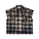 BLDG 4. Arc Sleeveless Woven Shirt In Black Plaid