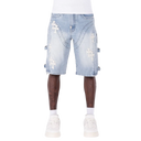 Guapi Aqua Blue Cross Buckle Shorts