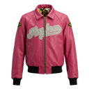Vanson X Fly Geenius "Harlem" Bomber Jacket In Pink