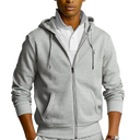 Polo Ralph Lauren Double-Knit Full-Zip Hoodie In Grey Heather