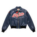 Vanson X Fly Geenius "Harlem" Bomber Jacket In Fly Geenius X Vanson "Harlem" Bomber Jacket In Navy