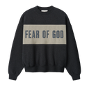 Essentials Fear Of God Cropped Relaxed Panelled Sweatshirt In Iron Grey/Seal Heather
