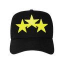 Amiri Three Star Trucker Hat - Black/Lime