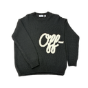 Off-White Script Shared Logo Emb Knit Crewneck Sweater