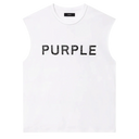 Purple Brand Mens Textured Jersey Tank Top in White