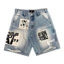 Mixed Emotions Blue "AI" Denim Shorts