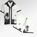 RTA Clyde Short Set White Palm Trees