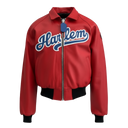 Vanson X Fly Geenius "Harlem" Bomber Jacket In Red