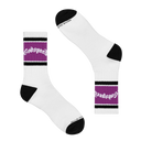Godspeed OG Logo Striped Sock (White/Purple)
