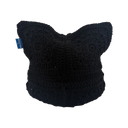 Arkyve Black Crochet Cat Hat