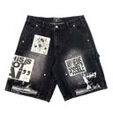 Mixed Emotions Black "AI" Denim Shorts