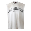 Lost Intricacy White Mud Wash Sleeveless Shirt