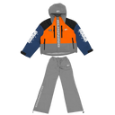 Rough Play Water Resistance Track Suit In Orange/Royal