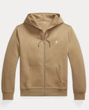 Polo Ralph Lauren Double-Knit Full-Zip Hoodie In Brown