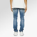 Purple Brand P001 Thrashed Jeans In Mid Indigo