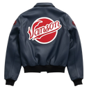 Vanson X Fly Geenius "Harlem" Bomber Jacket In Fly Geenius X Vanson "Harlem" Bomber Jacket In Navy
